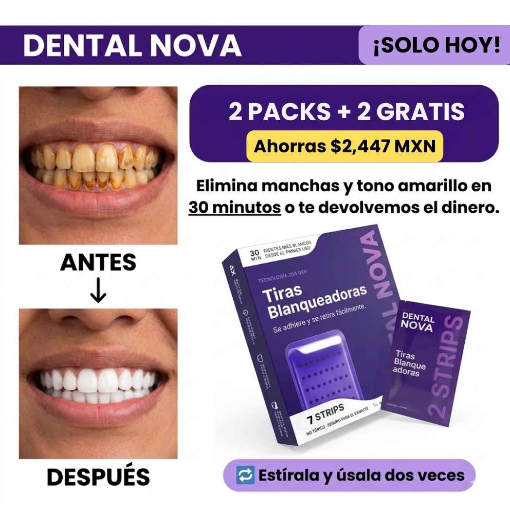Tiras Blanqueadoras Estirables - Elimina Manchas y Tono Amarillo en 30 Minutos